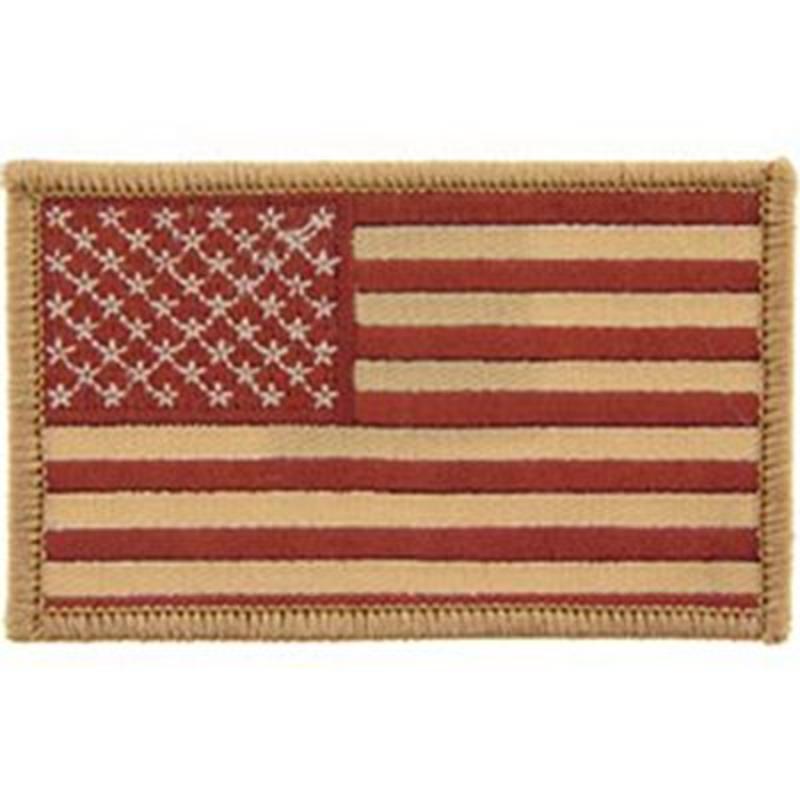 USA Flag Patch - Desert - Large - 3.38 x 2 in. - Durable Embroidery