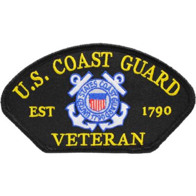 PM1381 Patch - United States Coast Guard, Hat, Veteran - 5.25 x 3 in.