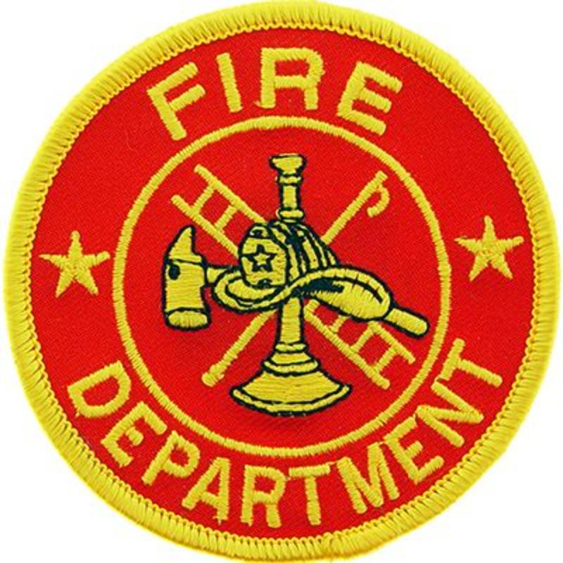 PM3950 Patch - Fire Department Logo, Round - Red & Gold - 3.63 in.