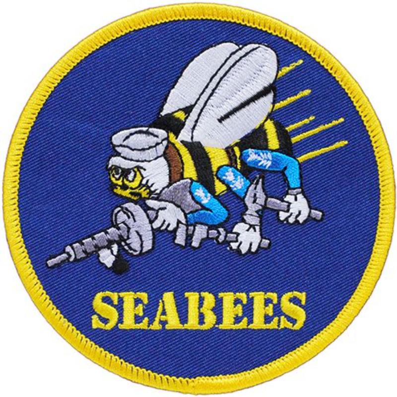 PM7050 Patch - USN, Seabees - 4 in.