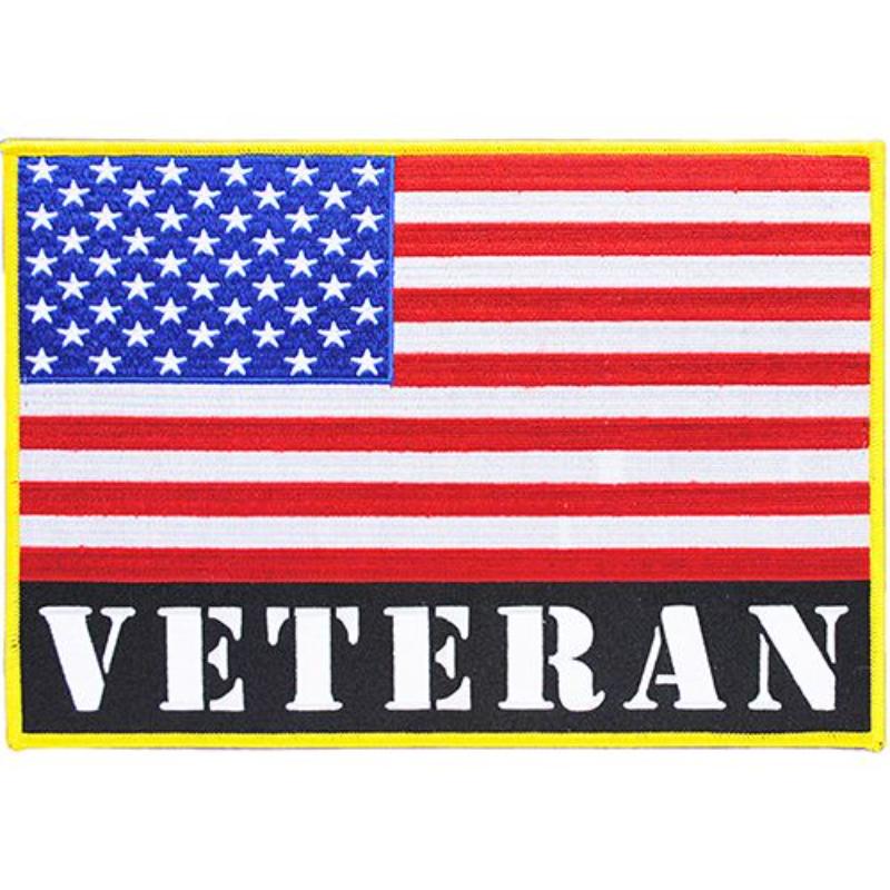 PM9077 Patch - Flag, USA Veteran - 10 in.
