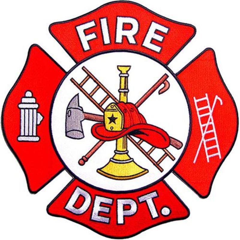 PM9123 Patch - Fire Department Logo - Red & White - 10 in.