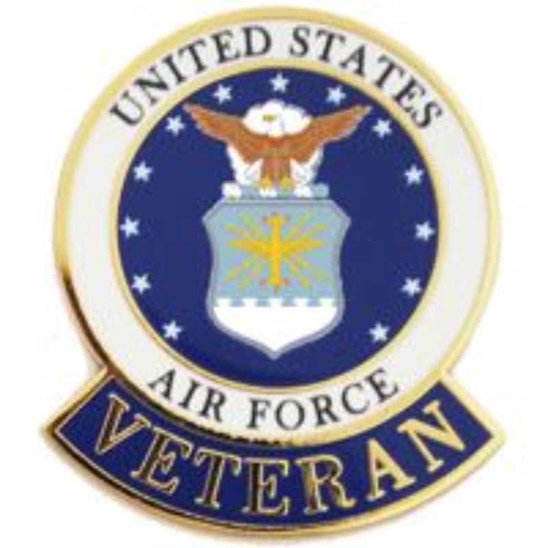 P12561 Pin - USAF Veteran, Emblem - 1.125 in.