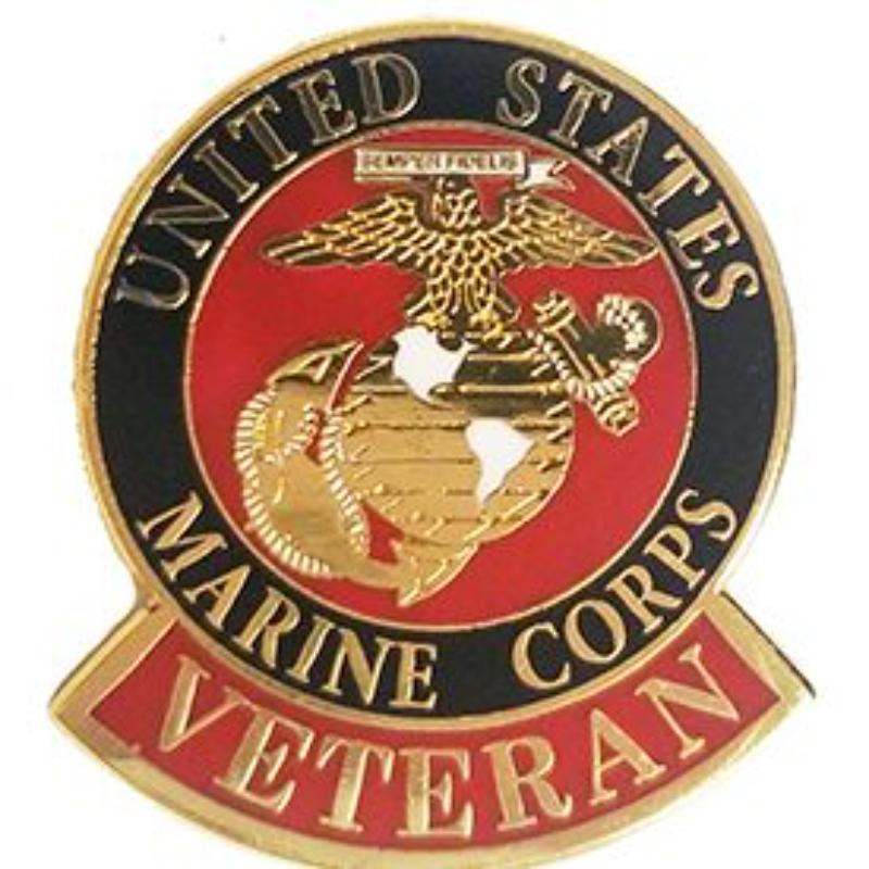 P12564 Pin - USMC Logo Veteran - 1.125 in.