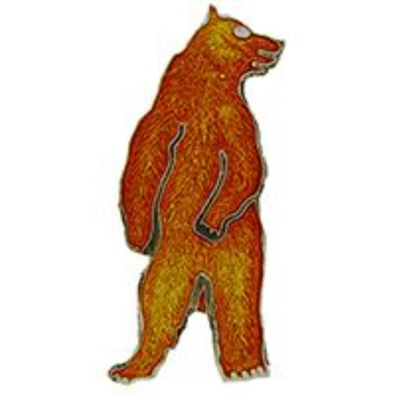 P00201 Pin - Bear, Grizzly, Brown - 1 in.