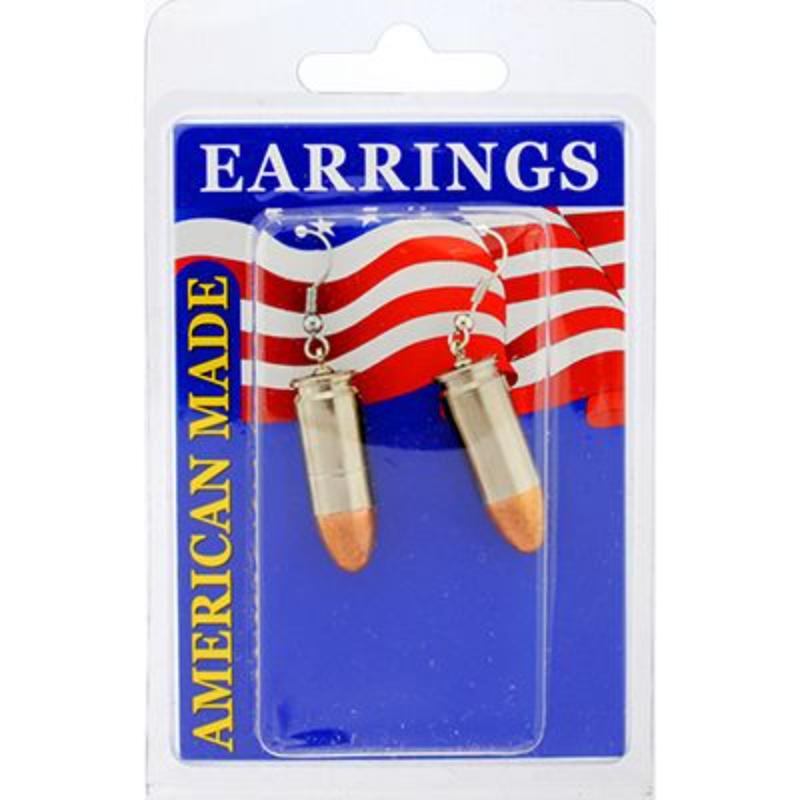 Picture of Eagle Emblems ER9650 Earrings - Bullet&#44; 9 mm - Nickel