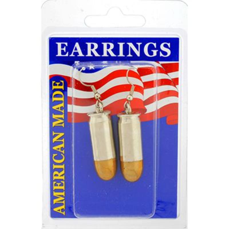 Picture of Eagle Emblems ER9647 Earrings - Bullet&#44; 45Cal - Nickel