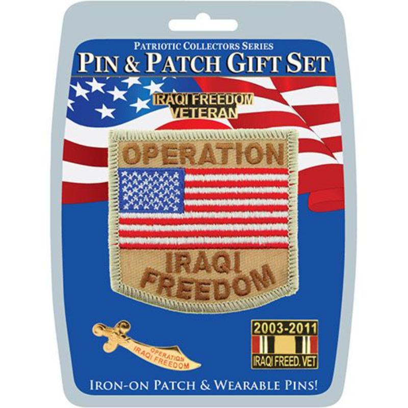 Picture of Eagle Emblems DIS0006 Gift Set - Iraqi Freedom - 3 Pins & 1 Patch