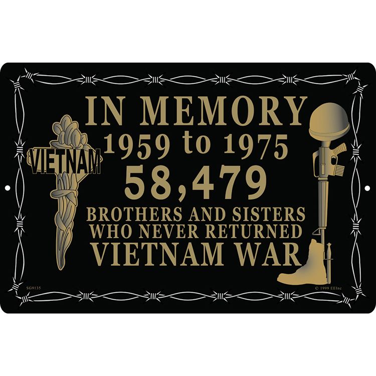 SG9135 Sign - Vietnam In Memory - 12 x 18 in.