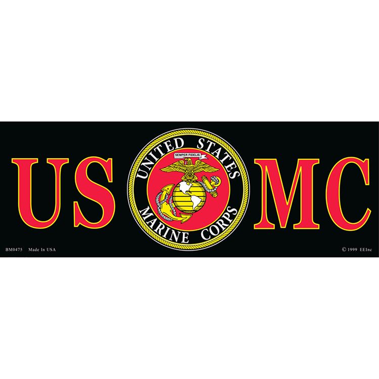BM0475 Sticker - USMC Logo, II - 3.5 x 10 in.