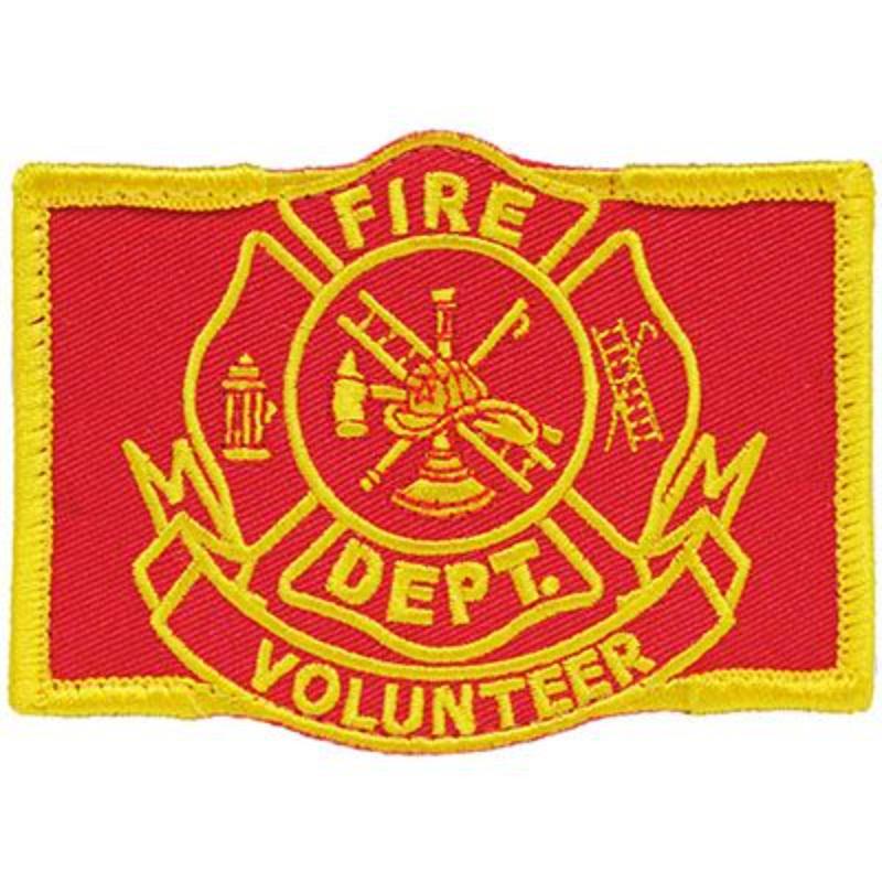 PM3839V Patch - Fire Department VFD, Logo Rectangle - Cloth Hook & Eye - 3.5 x 2.5 in.