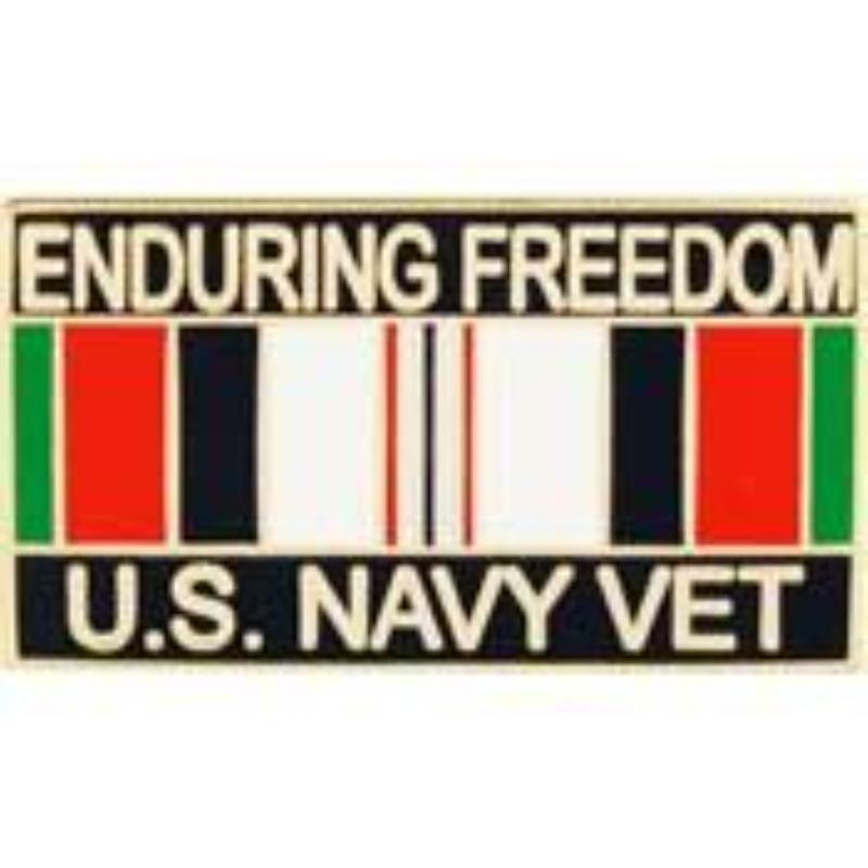 P12272 Pin - Enduring Freedom, USN, Veteran - 1.125 in.