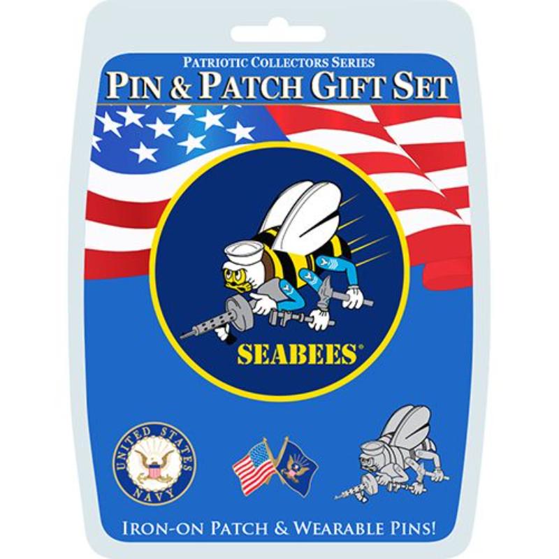 Picture of Eagle Emblems DIS0124 Gift Set - U.S.Navy Seabees - 3 Pins & 1 Patch