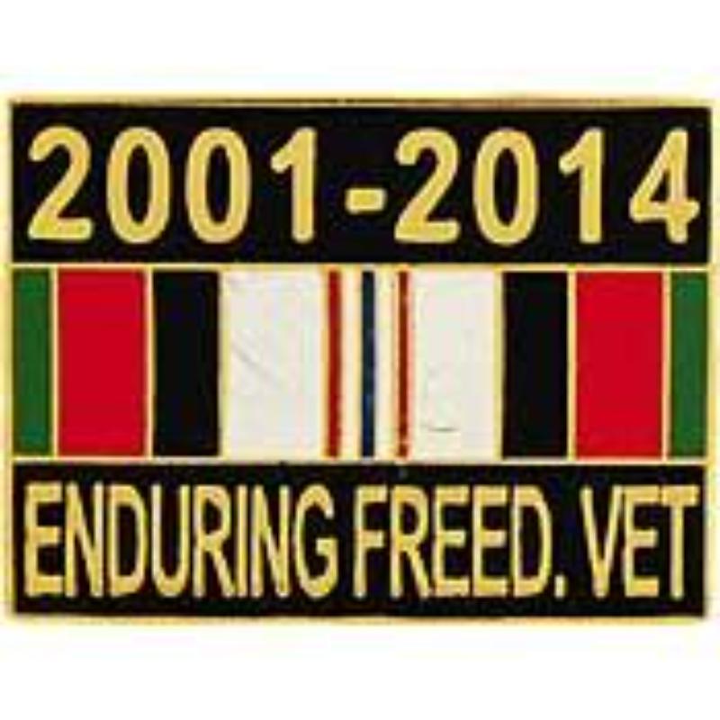 P15387 Pin - Enduring Freedom, Ribbon 2001-2014 - 1 in.