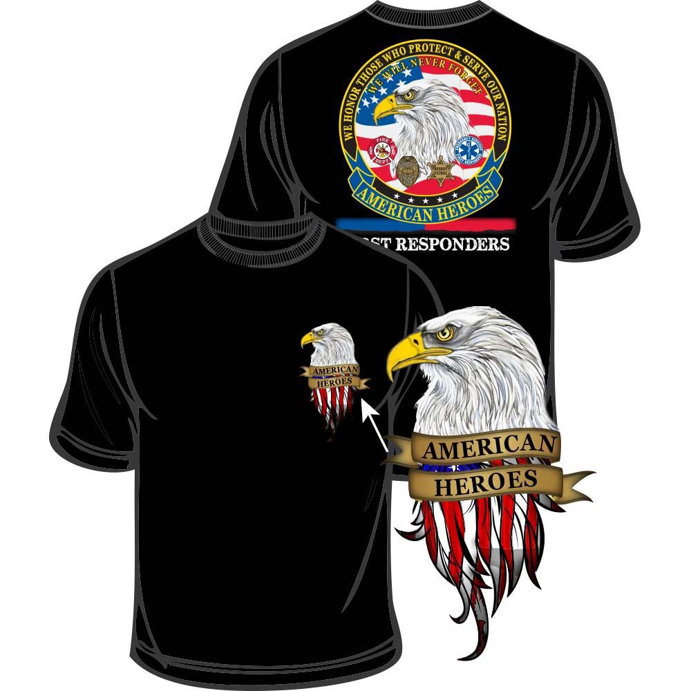 CS1032 T-Shirt - American Heroes, First - Black