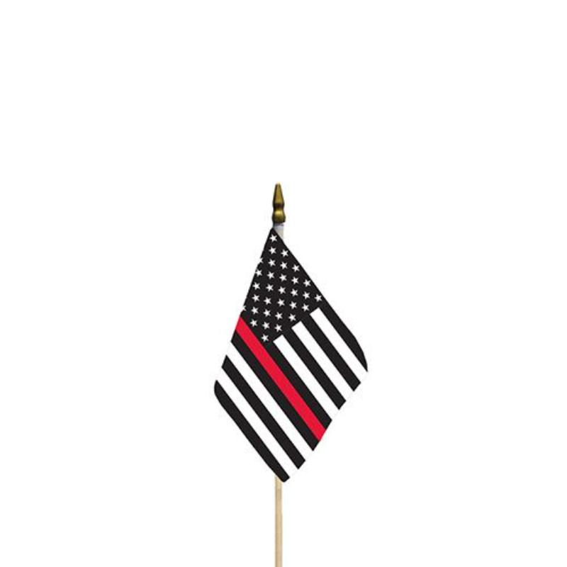 F6475 Flag - Fire, Red Line, Honor - 4 x 6 in.