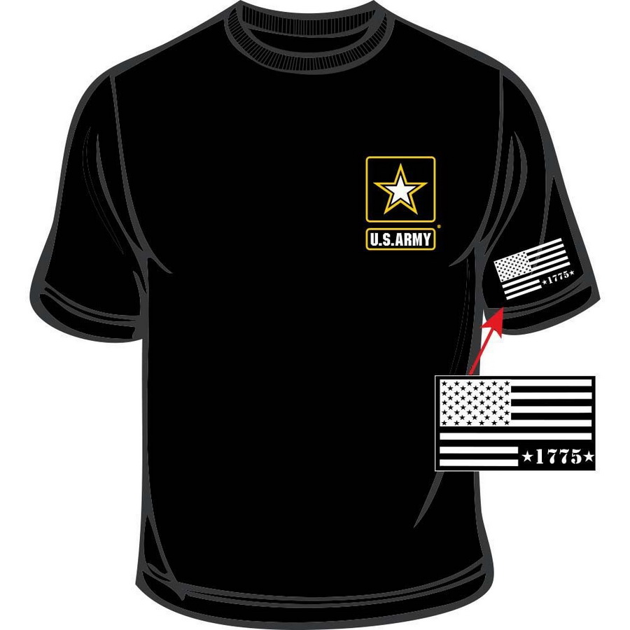 CS0100 T-Shirt - US Army 1775, Black
