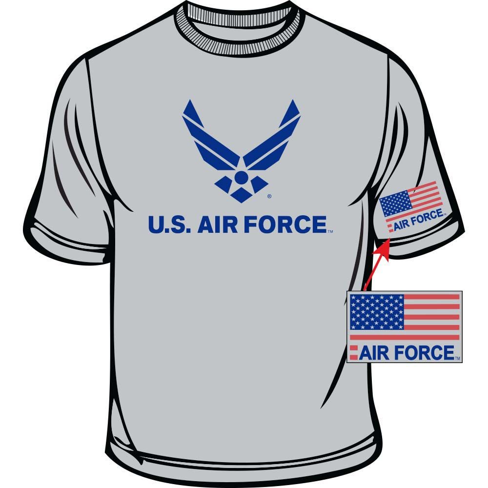 CS0415 T-Shirt - US Air Force RW&B, Heather