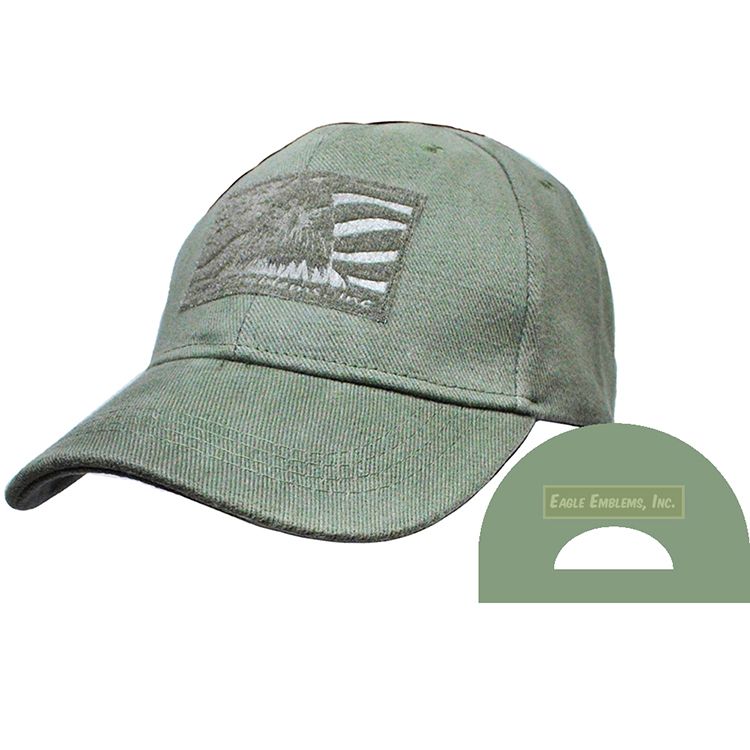 CP00027 Cap - Tactical Operations - Brushed Twill - Cloth Hook & Eye Closure, OD Green - Medium