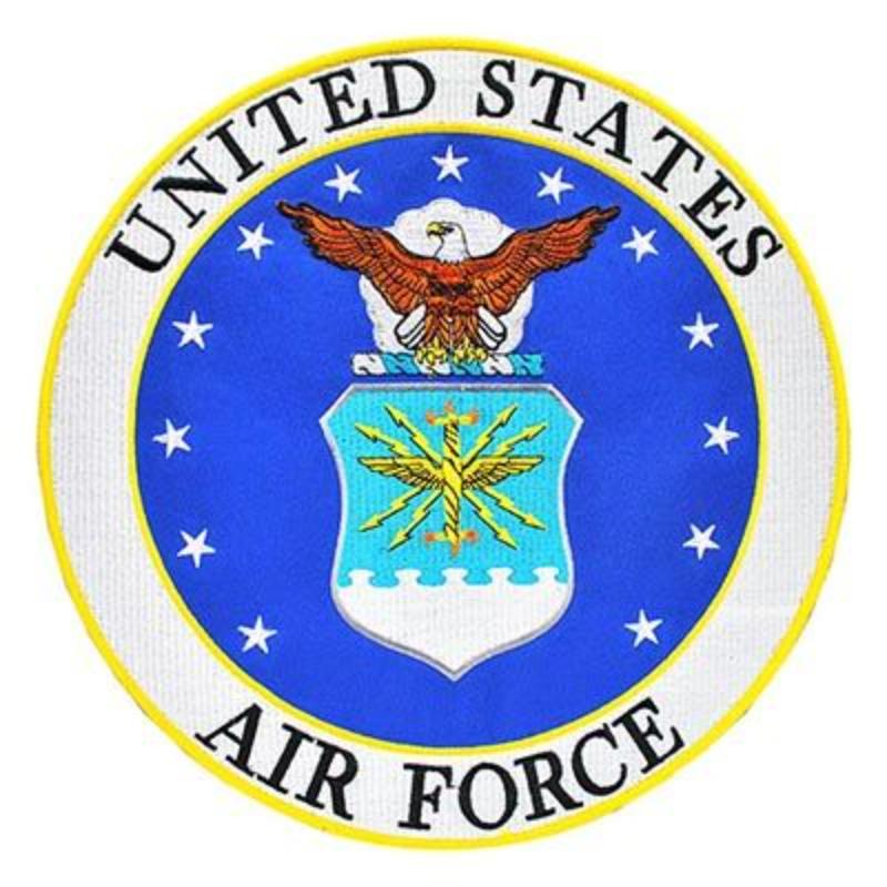 Picture of Eagle Emblems PM0002V Patch - USAF Emblem 3V - Cloth Hook & Eye - 3.63 in.