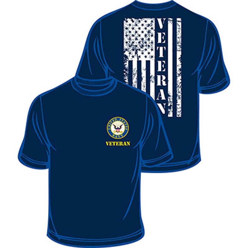 CS0301 T-Shirt - US Navy Veteran Flag, Dark Blue