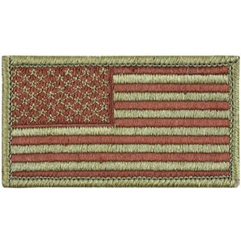 PM1117V Patch - Flag, USA, Ocp AF Left - Cloth Hook & Eye, Spice Brown - 3.38 x 2 in.