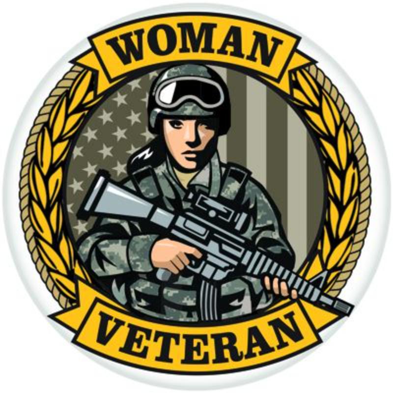 MG0827 Magnet - Woman Veteran Button - 3 in.