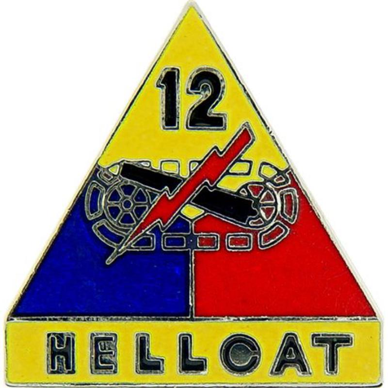 P15521 Pin - Army, 12th Armored Division - 1 in.