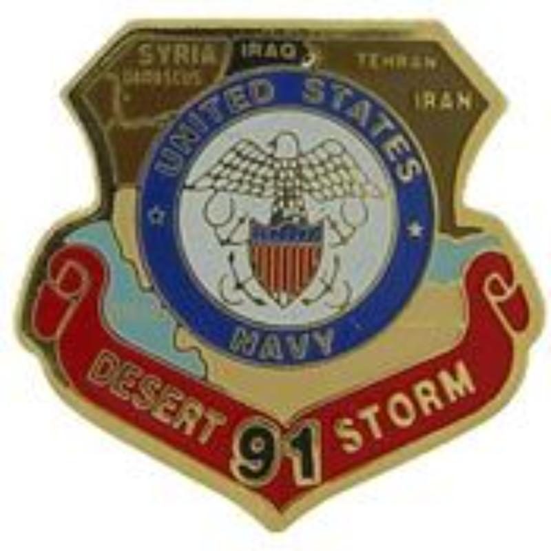 P15576 Pin - Desert Strom USN, Map - 1 in.