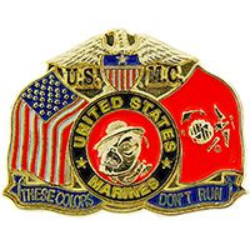 P15661 Pin - USMC, Devil Dog, These Colors - 1.125 in.