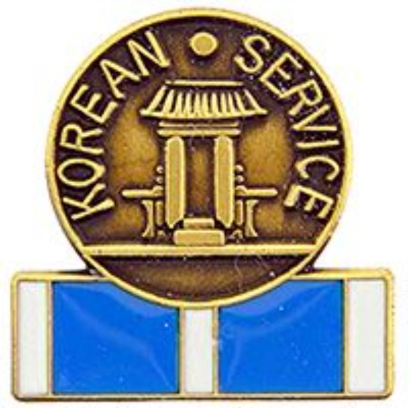P15665 Pin - Korea, Service Medal & Rib - 0.75 in.