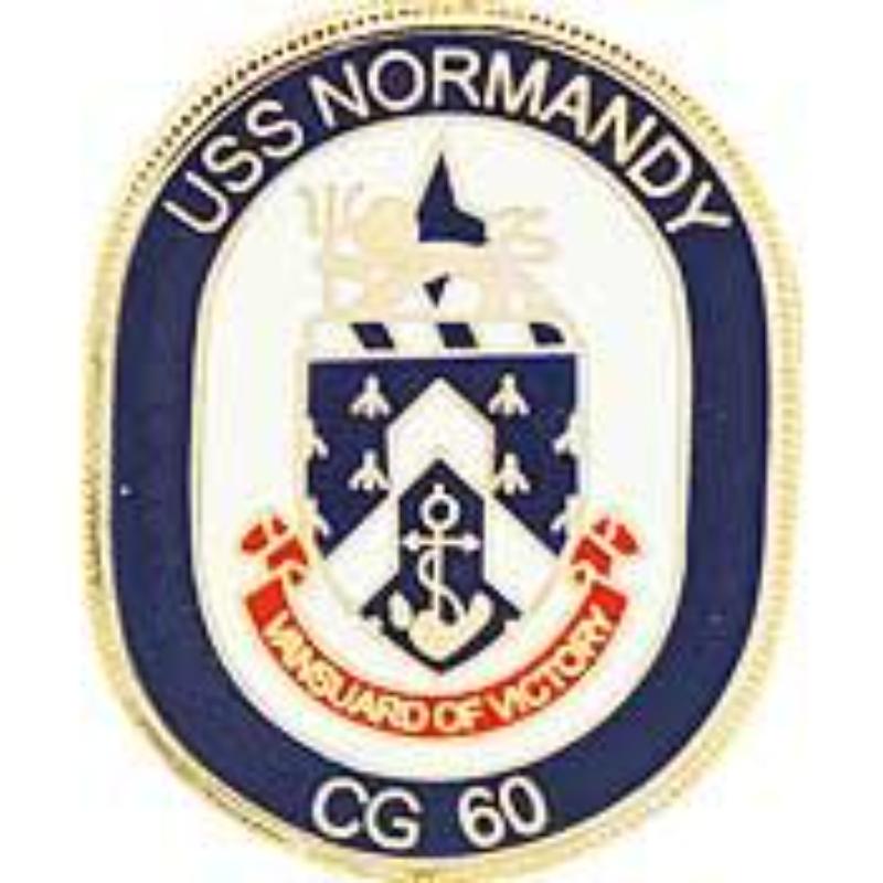 P15687 Pin - USS, Normandy - 1 in.
