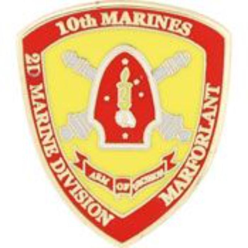 P15798 Pin - USMC, 10th Regiment - 1 in.