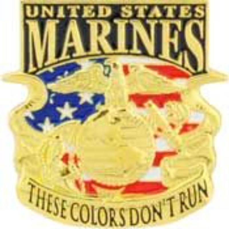 P15911 Pin - USMC, These Colors Dont Run - 1.625 in.
