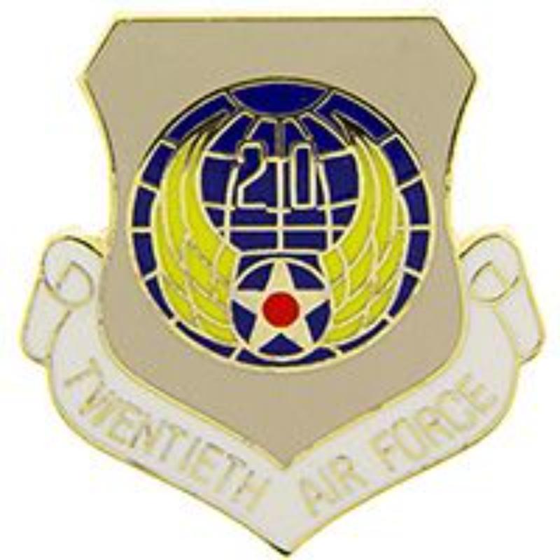 P15967 Pin - USAF, 20th, Shield - 1 in.