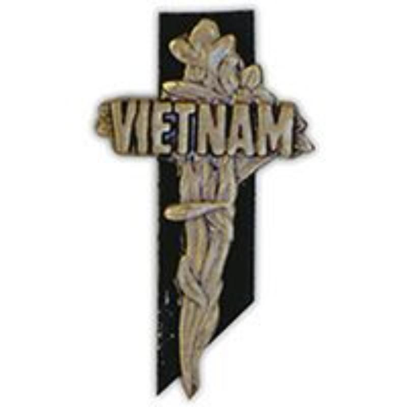 P16090 Pin - Vietnam, Memorial Cross - 1.5 in.
