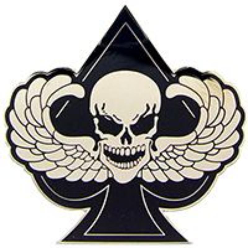 P16127 Pin - Skull, Death Spade - 1.75 in.