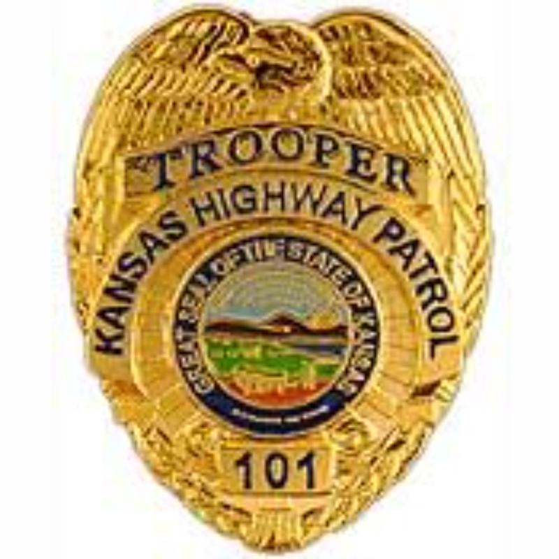 P02616 Pin - Police decal, Kansas - 1 in.