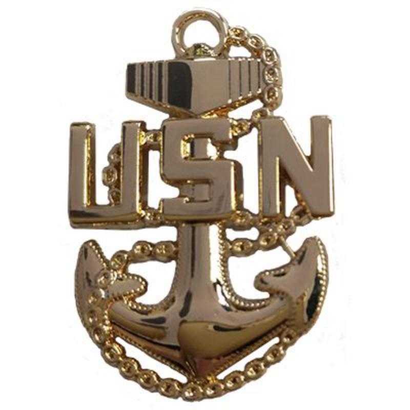 P16413 Pin - USN, Chief Petty Officer Basic - Gold - 1.25 in.