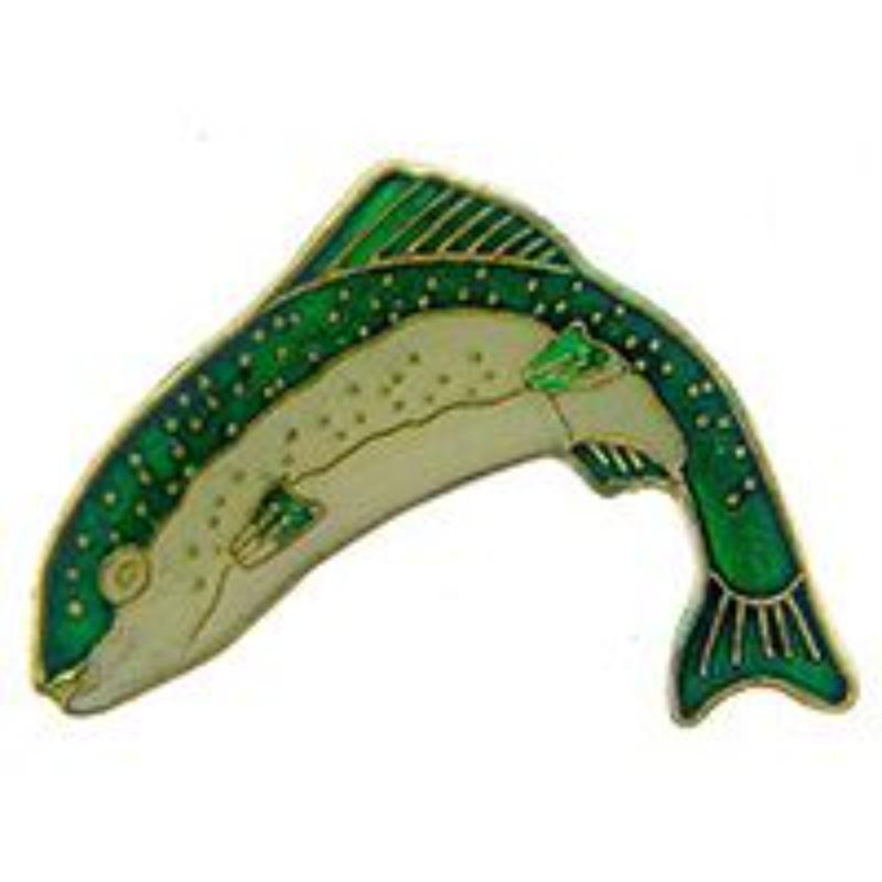 P60116 Pin - Fish, Trout, Green & White - 1 in.