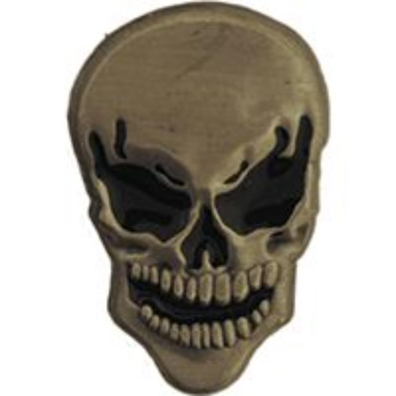 Skull Pin - Black Eyes - 1 in. - Durable Military Design