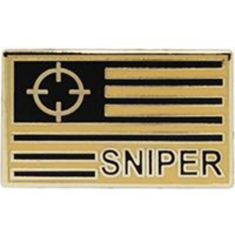 P62265 Pin - Sniper USA - Silver & Black - 1.125 in.