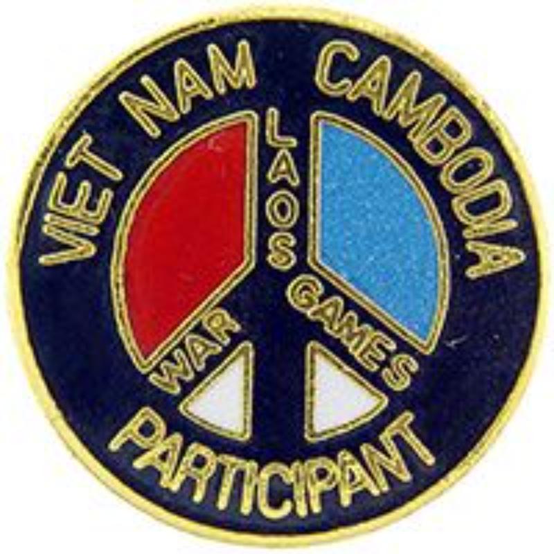 P62330 Pin - Vietnam, War Game, Se Asia - Black - 1 in.
