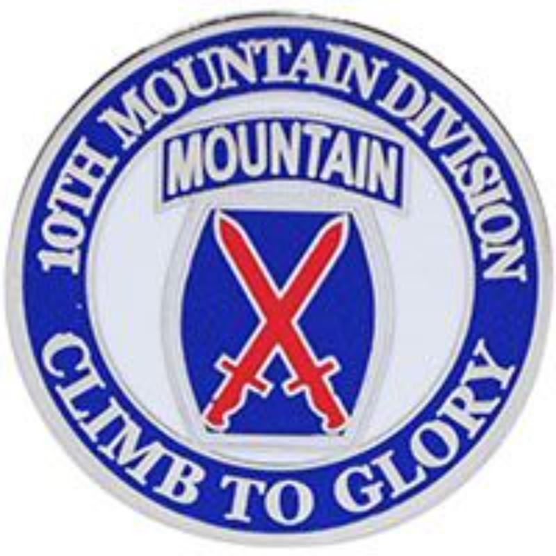 P62428 Pin - Army, 10th Mountain Division Division - 1 in.