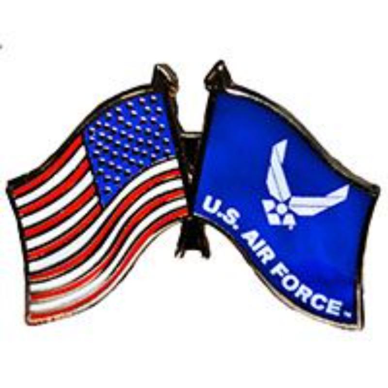 P62498 Pin - USAF Flag, USA & USAF - Large - 1.25 in.