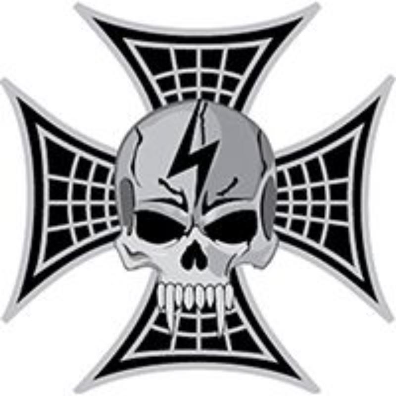 P62773 Pin - Skull, Lightning Bolt - 1 in.