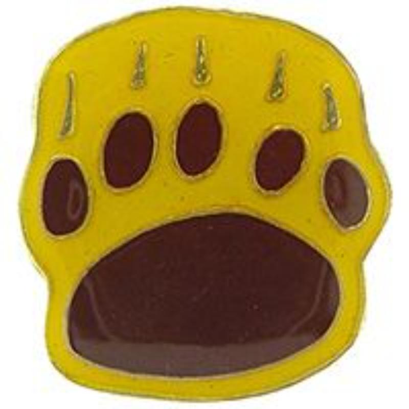 P63764 Pin - Bear, Paw Print - 1 in.