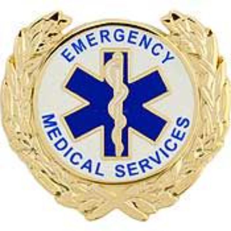 P06924 Pin - EMS Logo with Wreath - 1 in.