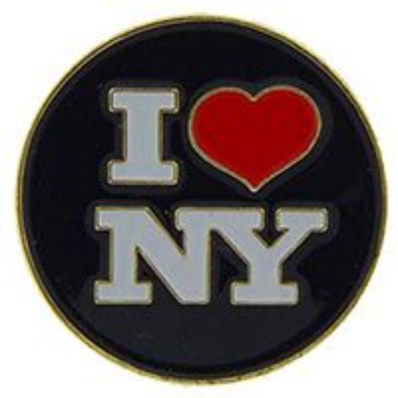P63860 Pin - NY, I Heart, Round - 1 in.