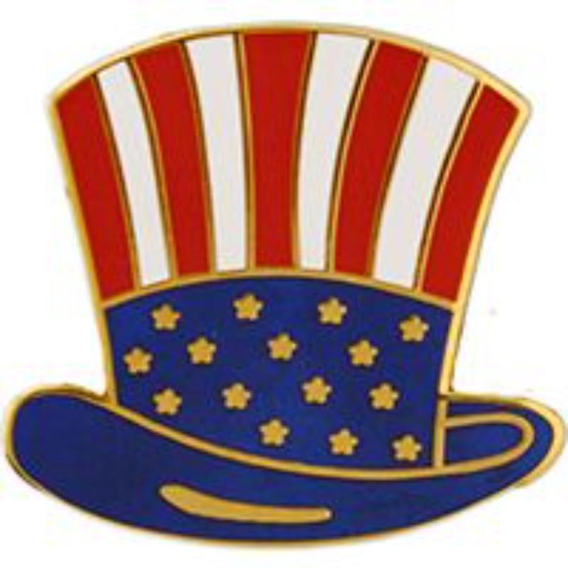 P63898 Pin - USA, Uncle Sams Hat - 1 in.